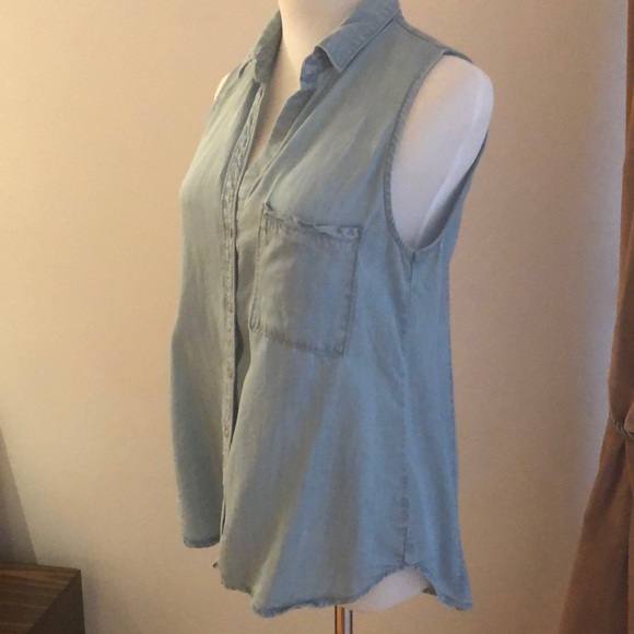 Denim Sleeveless top, Sz S - Picture 4 of 8